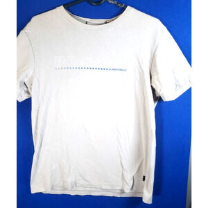 Vintage 90s Banana Republic T-Shirt Mens Medium White Graphic Single Stitch Tee